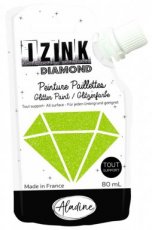 (12c) 80843 IZINK Diamond glitterverf/pasta - 80 ml, lichtgroen