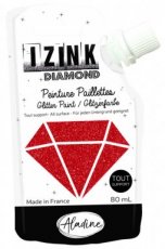IZINK Diamond glitterverf/pasta - 80 ml, rood