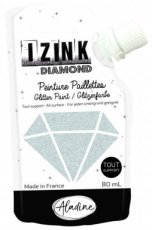 (12c) 80836 IZINK Diamond glitterverf/pasta - 80 ml, zilver