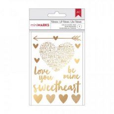 American crafts valentines rub-ons gold
