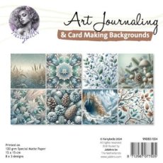 Art Journaling & Card Making Backgrounds Set Winter blauw 2