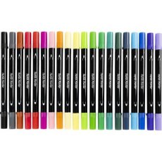 334817 Textielstiften, lijndikte 2,3+3,6 mm, standaardkleuren