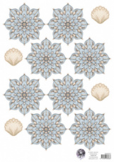 Fairybells combi knipvel voor pop-up en decoupage - schelpenbloemen blauw A