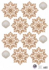 Fairybells combi knipvel voor pop-up en decoupage - schelpenbloemen beige A