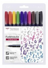 Tombow Brush pen Fudenosuke hard set 10 kleuren