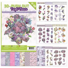 3DPO10033 3D Push Out book 33 - Purple Flowers