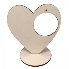 Joy!Crafts • Staand houten hart met transparante bal 5cm