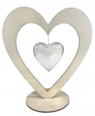 6320-0023 Joy!Crafts  - Houten hart open met transparant hartje