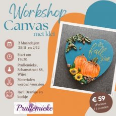 Canvas met klei 25/11 en 2/12