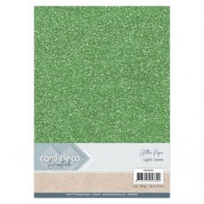 Card Deco Essentials Glitter Paper Light Green