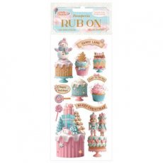 Candy Christmas Rub-on 4x8,5 Inch Cakes