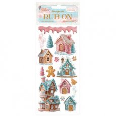 Candy Christmas Rub-on 4x8,5 Inch Marzipan Houses