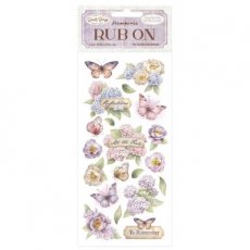 Quiet Days Rub-On 8,33x2,36 Inch Hydrangea and Butterfly