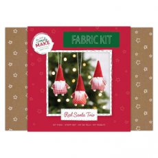 Fabric Kit Red Santa Trio