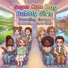 FITCCB10008 Coloring Book - Super Cute Cozy Bubbly Girls Traveling Europe