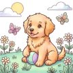 FITCCS10006 Findit Color - Cozy Colouring Cards Set - Buddy The Puppy - Outside Adventures