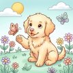 FITCCS10006 Findit Color - Cozy Colouring Cards Set - Buddy The Puppy - Outside Adventures