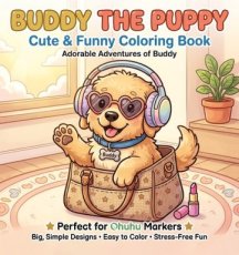 FITCMCB10001 Findit Color - Mini Cozy Colouring Book - Buddy The Puppy (15 x 15 cm)