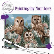 DDP1015 Dotty Designs Painting by Numbers - Romantic Owls