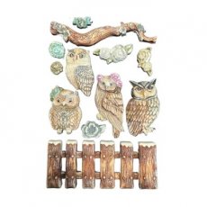 KACMA585 The Owl's House A5 Silicon Mould Owls and Branch