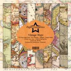PF103 Paper Favourites Vintage Maps 6x6 Inch Paper Pack