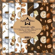 Paper Favourites Watercolor Coffee 6x6 Inch Paper Pack