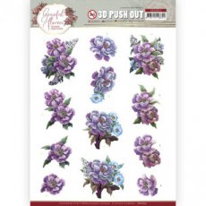 3D Push Out - Yvonne Creations - Graceful Flowers - Purple Flowers Bouquet