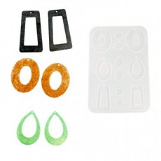UC108-1027 Siliconen mal - Oorbellen 18,4 x 12,7 x 0,4cm