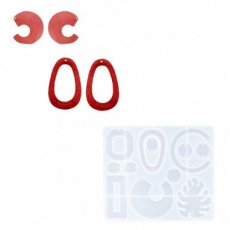 UC108-1059 Siliconen mal - Oorbellen 12,6 x 10,9 x 0,7cm