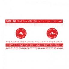 Washi Tape Red/White Filled With love nr.19