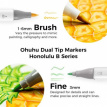 Y30-80406-89 Ohuhu Honolulu B 48 kleuren Pastel Alcohol Art Markers Brush & Fine Blossoming – Inclusief Sleeve