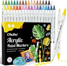 Ohuhu Dual Tip Acryllic Markers - Fine and brush