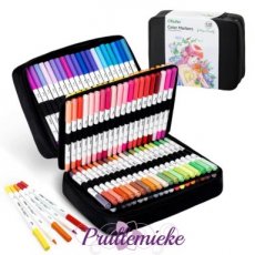 y30-80601-81 Ohuhu Dual Tip markers - waterbasis - Papiervriendelijk - Set van 120 stuks