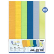 YC-A4-10029 Linen Cardstock Pack - Yvonne Creations - Lemon Breeze - A4